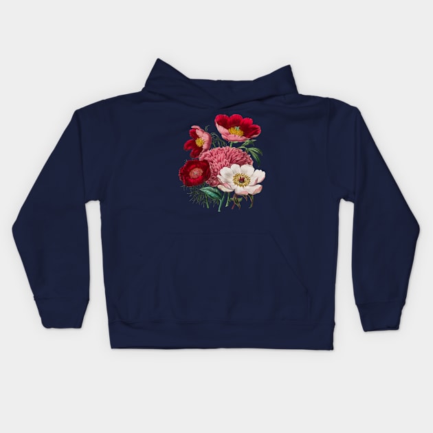 Bouquet of peonies Kids Hoodie by CatyArte